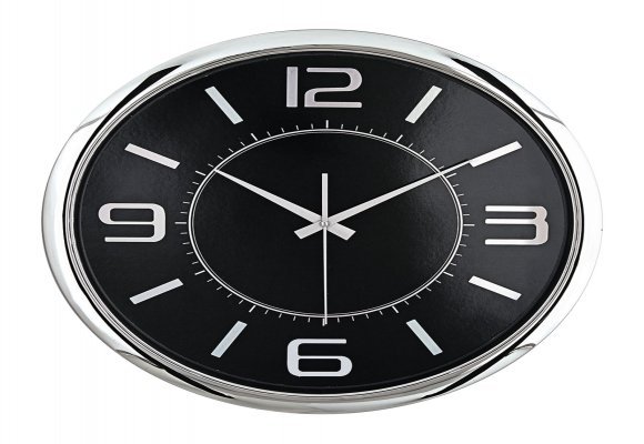 HELLEN404 SİYAH-GÜMÜŞ METALİZE ÇERÇEVE DUVAR SAATİ (420MM)