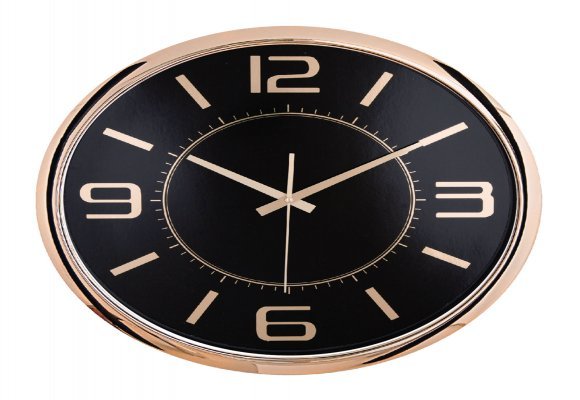 HELLEN404 SİYAH-BAKIR METALİZE ÇERÇEVE DUVAR SAATİ (420MM)