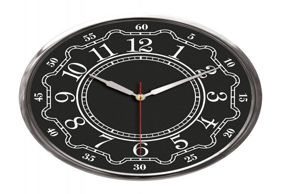 THOR707 SİYAH-GÜMÜŞ METAL ÇERÇEVE DUVAR SAATİ (320MM)