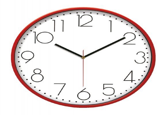 PAN164 KIRMIZI PLASTİK ÇERÇEVE DUVAR SAATİ (380 MM)