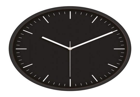 MİMAS186 SİYAH PLASTİK KASA DUVAR SAATİ (380 MM)